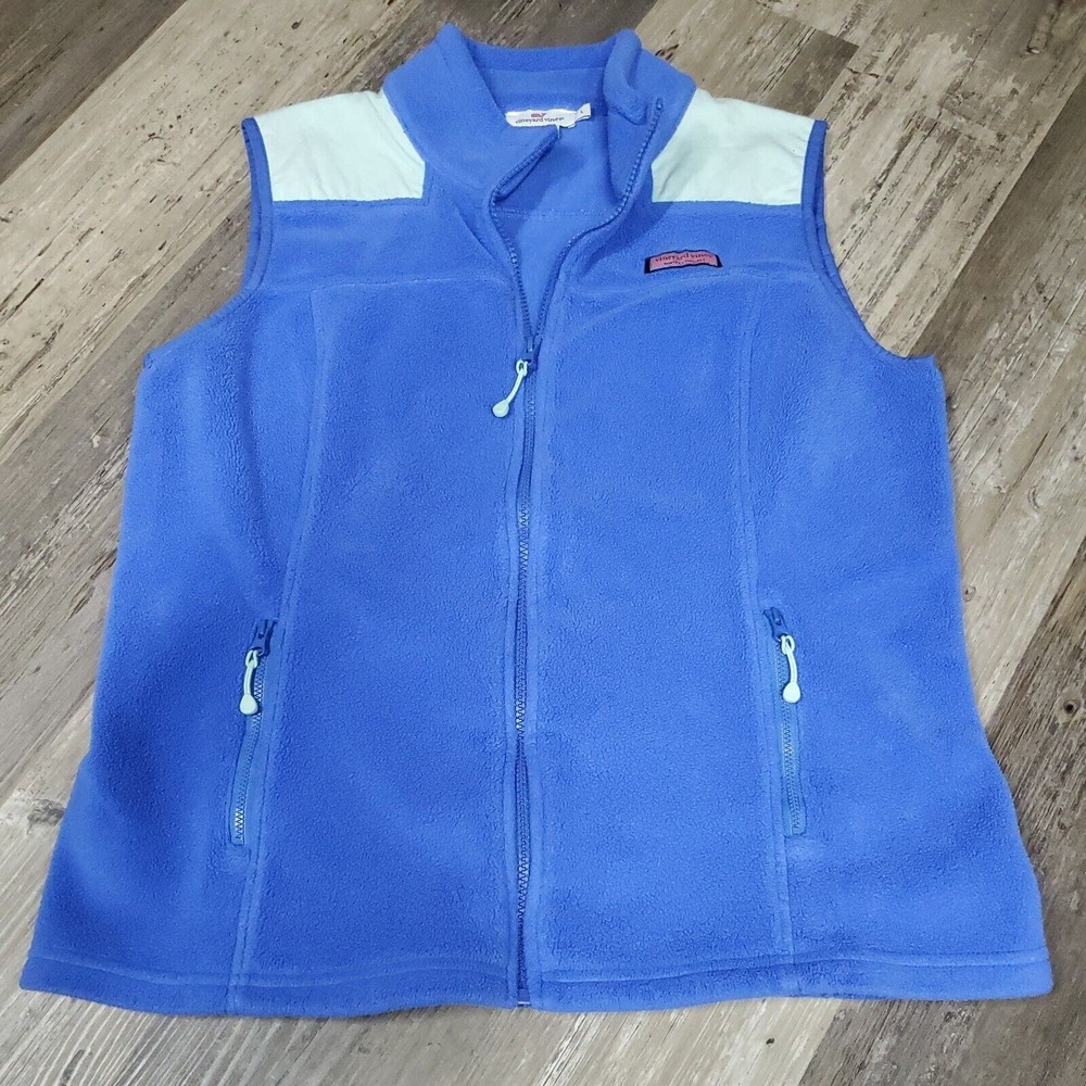 Vineyard Vines Vest Size L Women blue Sleeveless Fleece